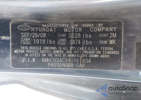 2010 Hyundai Accent Se from USA, damaged, VIN KMHCN3AC9AU161834